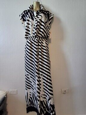 Black & White Striped Two Piece Set Classic Zebra Print
